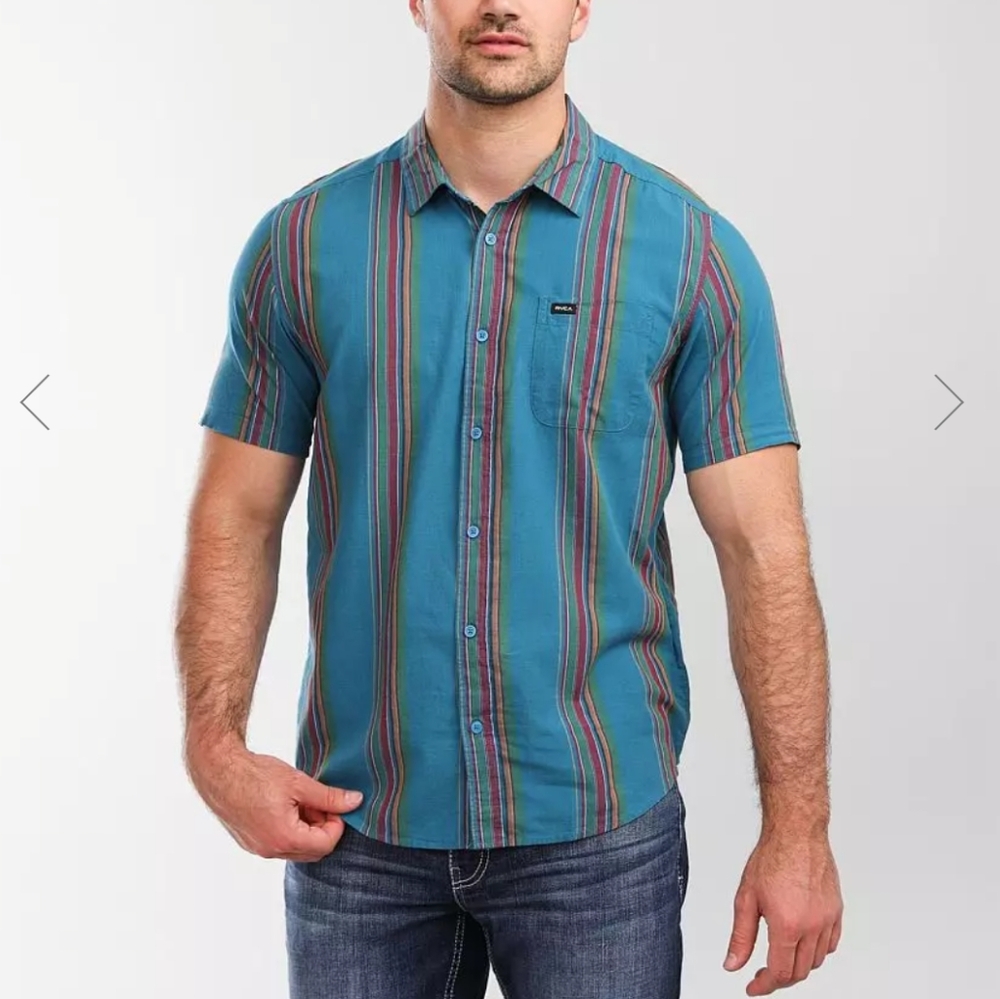 El Rosario Striped Shirt RVCA Size Small